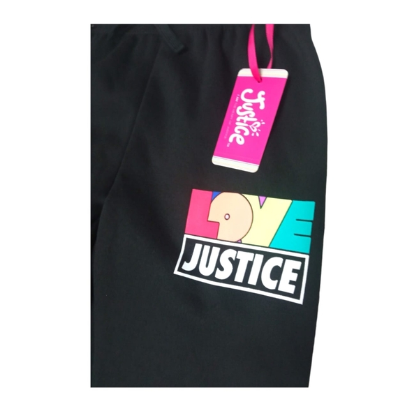 Justice Girl Stripe Pants Jogger Black Size S (7-8) - Picture 6 of 7